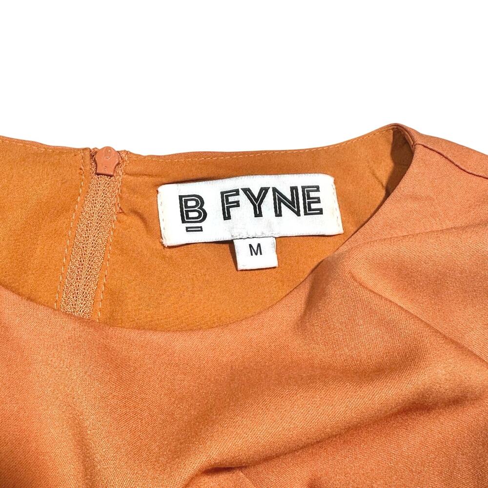 BFYNE | Women | Dara Cascade Ruffle Orange Sleeveless Cropped Top Pant Set | S-M - Picture 9 of 15